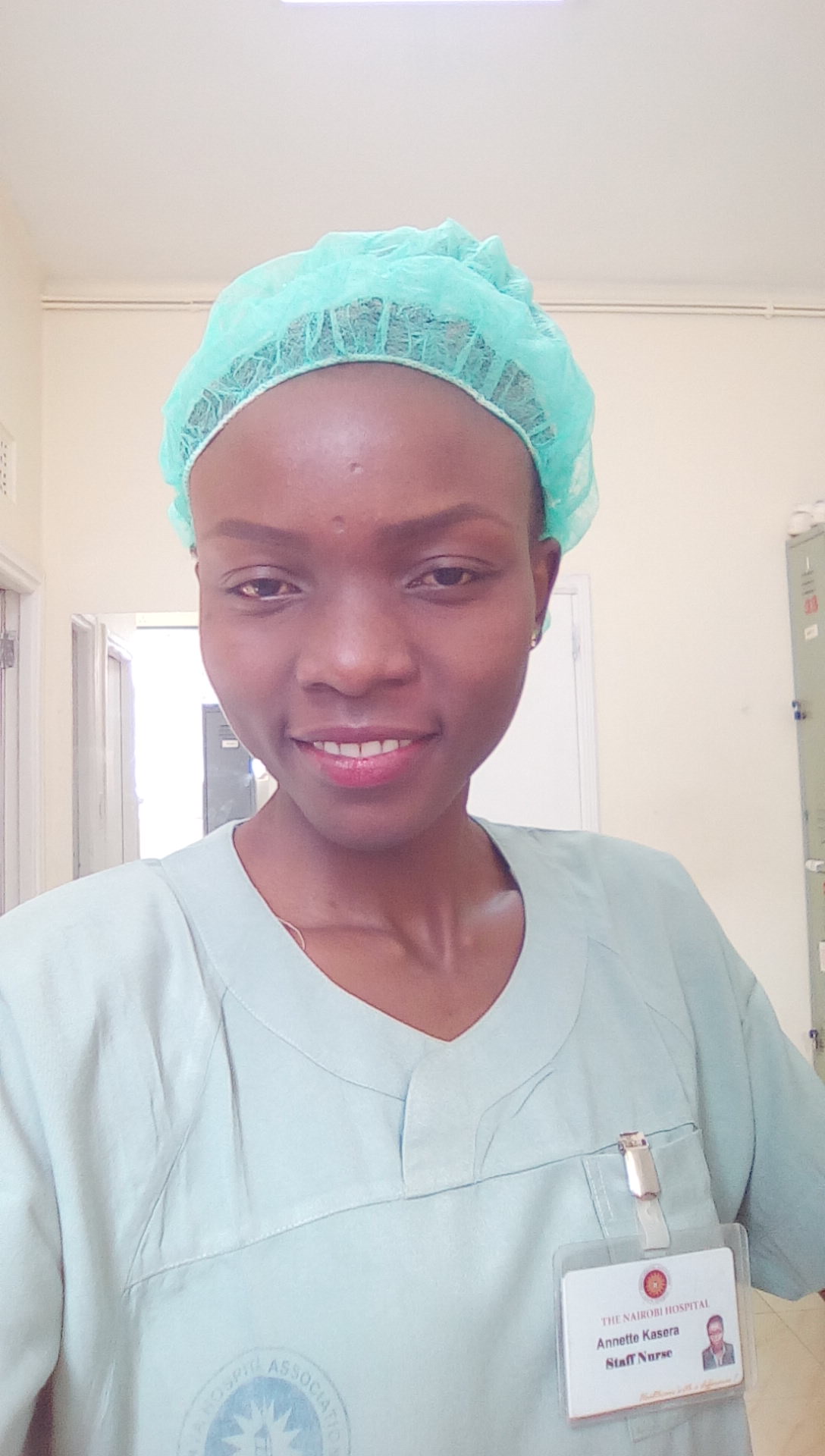 An operating-room nurse at the Nairobi Hospital, Kenya